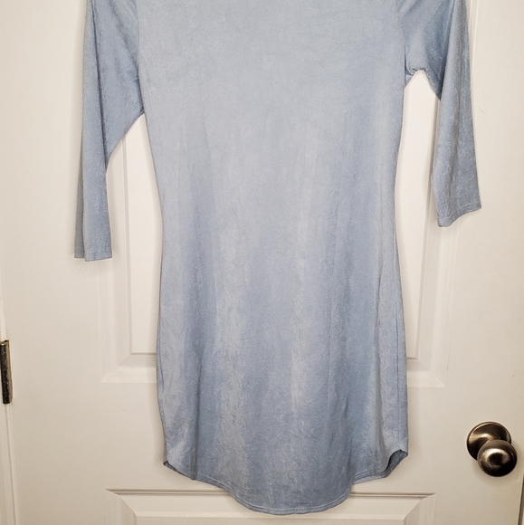 SOLD Faux Suede Curved Hem Dress - Picture 8 of 8